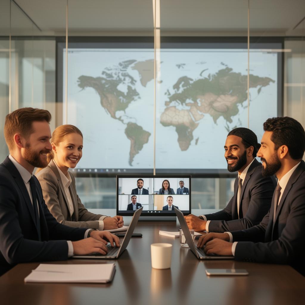 Internationales Team von Leadmarkt24 in einer globalen Videokonferenz